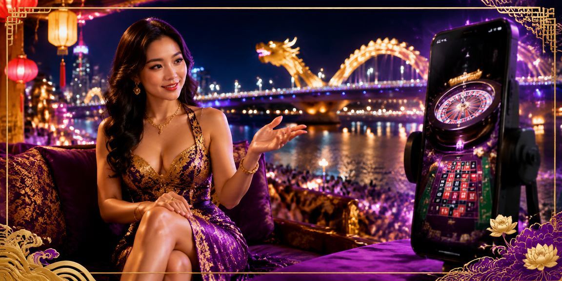 Người chơi sử dụng điện thoại di động trong lễ hội casino tại Đà Nẵng, thể hiện khả năng truy cập mượt mà của bi38