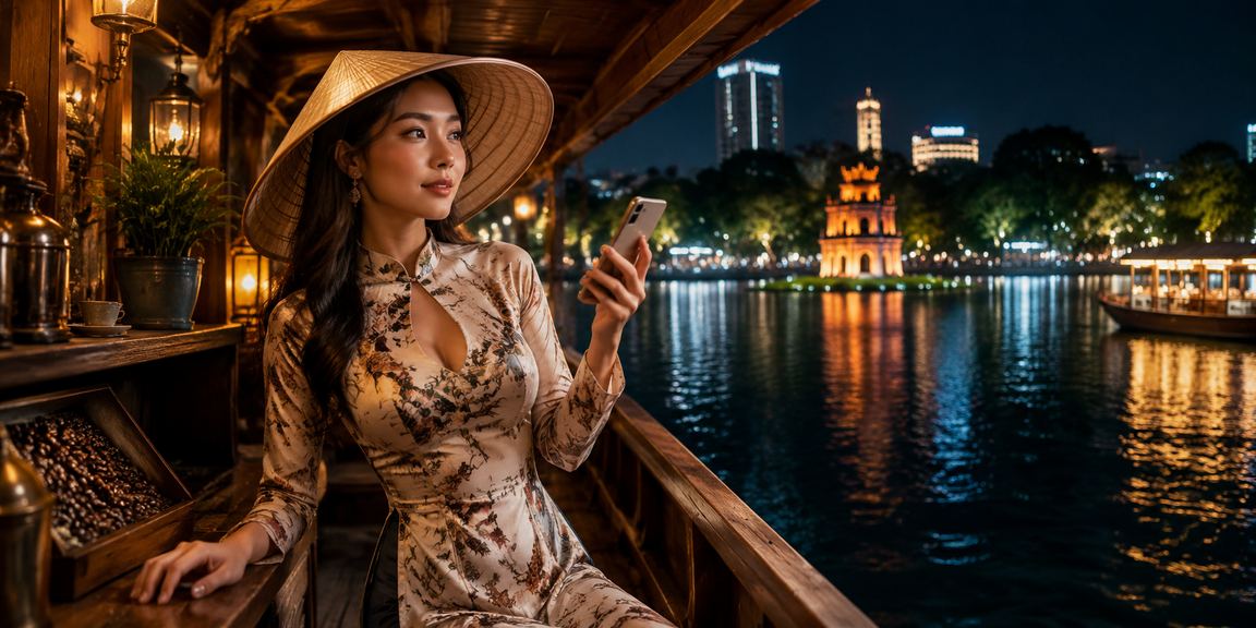 Người chơi Hà Nội đội nón lá trải nghiệm casino trực tuyến trên điện thoại di động